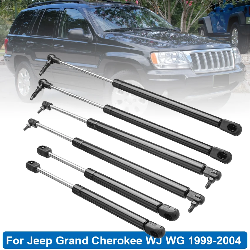 6pcs kapota zadného okna zadného okna Driadenie podopreje šoky jar pre Jeep Grand Cherokee WJ WG 1999-2004
