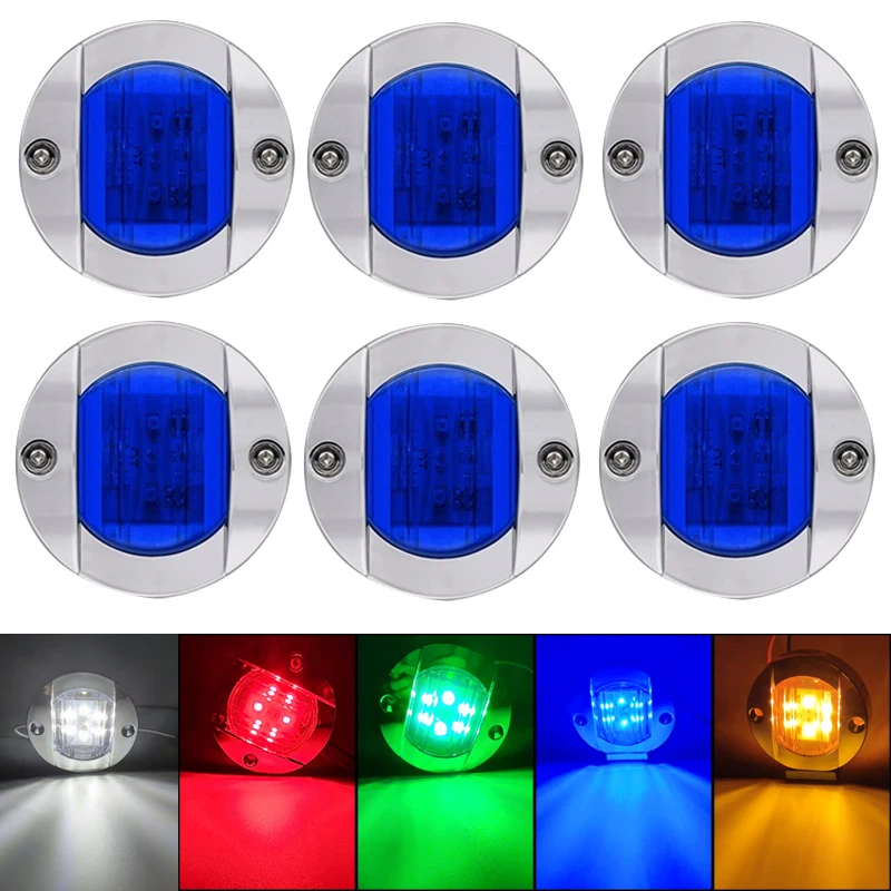 6pcs lodné morské svetlá navigácia vodotesná lampa pre nákladné vozidlo RV jachta transm