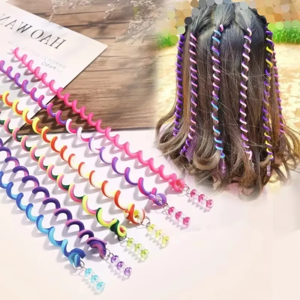 6pcs nová dúhová farba natáčka natáčanie vlasy Braid narodeniny darček roztomilý dievčenský styling Nástroje Braid Údržba