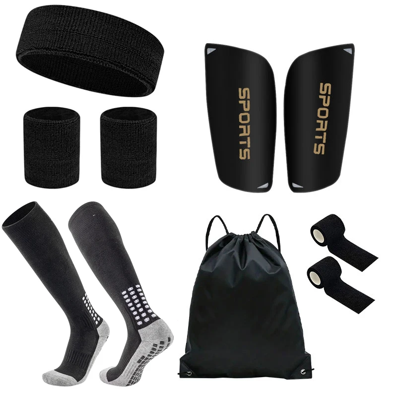 6pcs set šupinatá loptička futbalové ponožky na nohy kryt futbalové ponožky strážkyňa bangáže Shin Pads Men zápästia Ženy športový vlasový nádob
