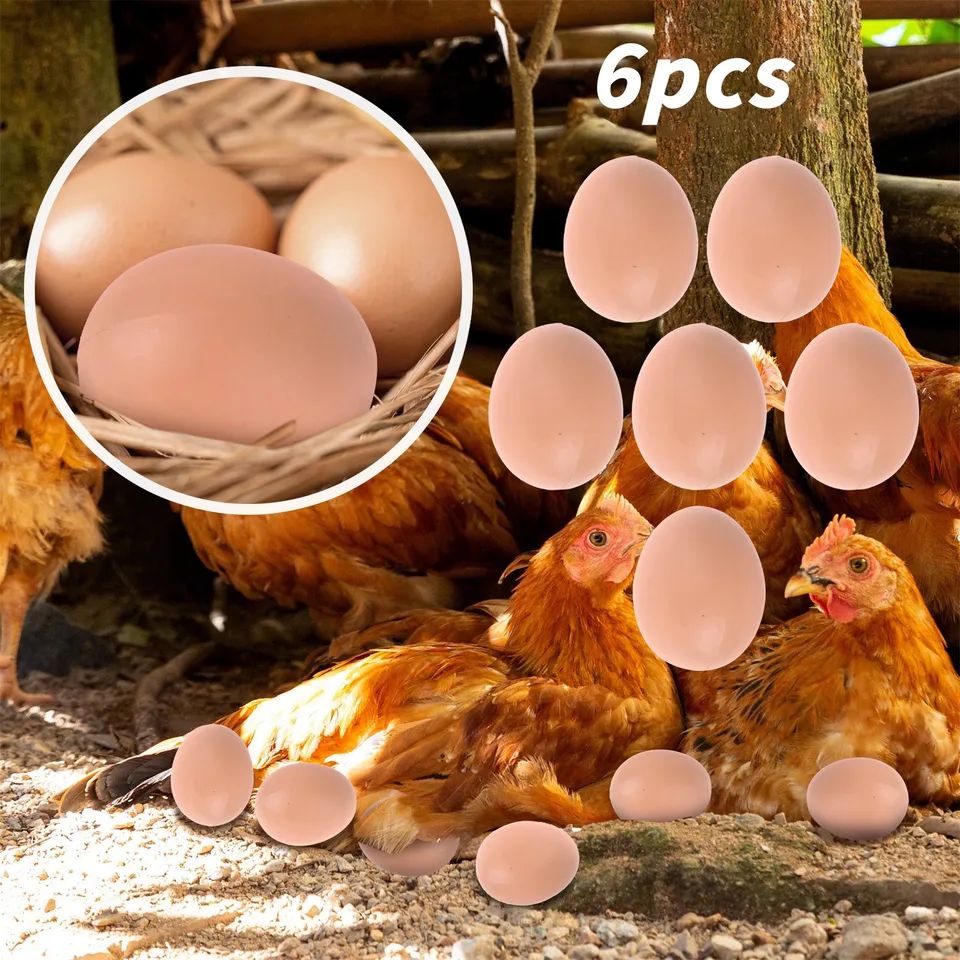 6pcs Vyliahnutie vajíčok Veľká noc sliepka Hydina liahne Simulácia Falošné plastové umelé vajcia, ktoré pomáhajú kurčiat položiť vajcia