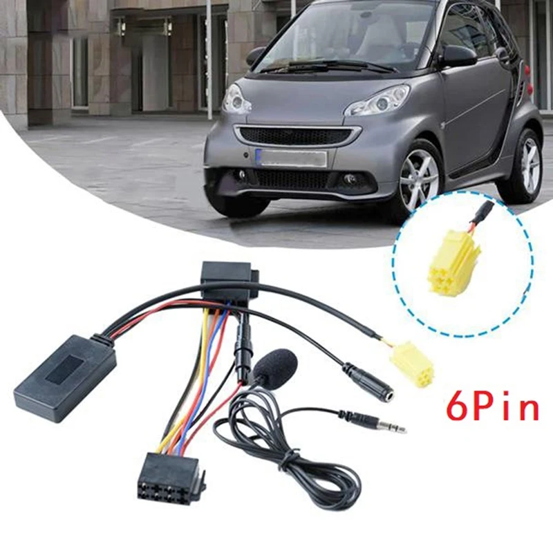 6pin Car Bluetooth Audio Adapter Mic Handsfree Aux Cable pre 159 500 Lancia Musa Smart Fortwo 451