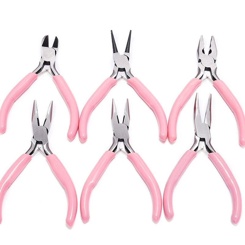 6styly Mini kliešte diagonálne okrúhle okrúhle ohnuté ihlové nosenie Handcraft Izolované kliešte na rezačky pre šperky na výrobu šperkov