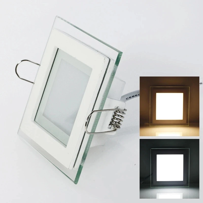 6W 9W 12W 18 W 24 W Panel LED Panel Downlight Square Glass Cover Lights High Bright Strop 3000K 4000K 6000K Zapustené žiarovky