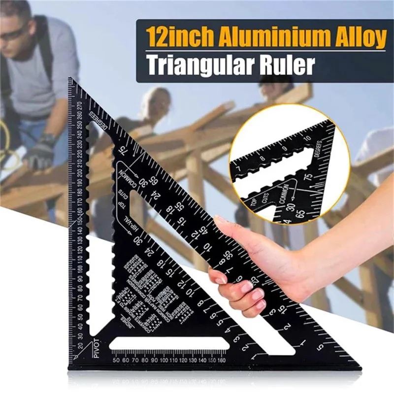 7/12 palca vysoká presná presnosť hliníkovej zliatiny trojuholníka Pravírky s predĺžením scriber štvorcový meraním dreva Woodworking Tools