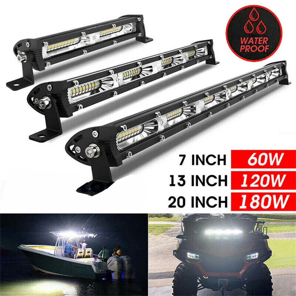 7/13/20 palca LED Car Ligh Bar offroad Spot povodeň LED LEG SOCKOPPRUD pre džípový nákladný automobil automobil 4WD 4x4 12V 24V IP68 Pracovná lampa