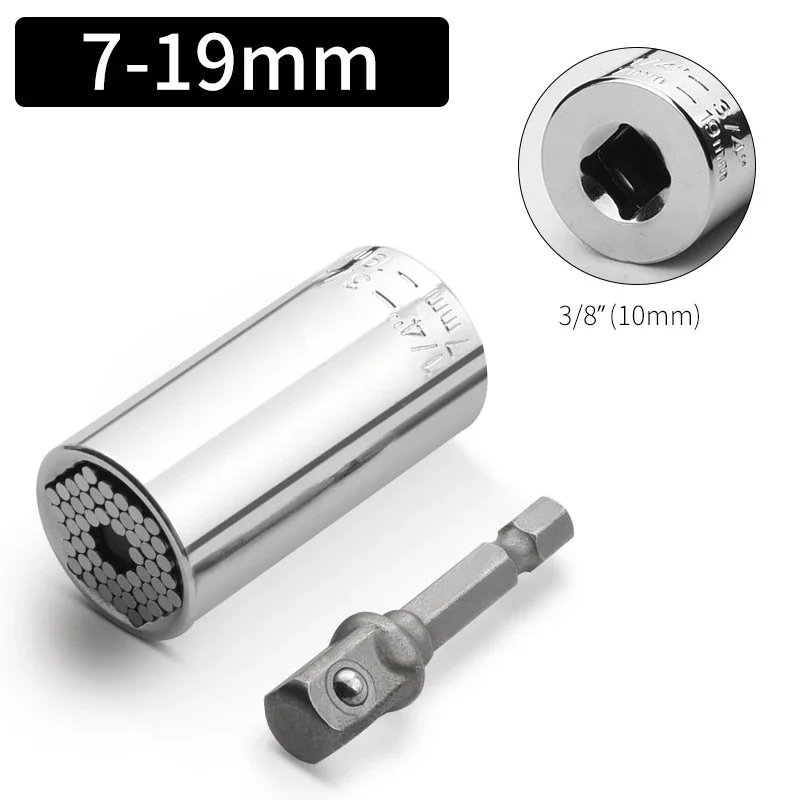 7-19 mm magická zásuvka Multi účel predlžovacej tyčinky Elektrické ručné vŕtacie skrutkové náradie Sada Universal Socket Wrench Set Sada hlavy