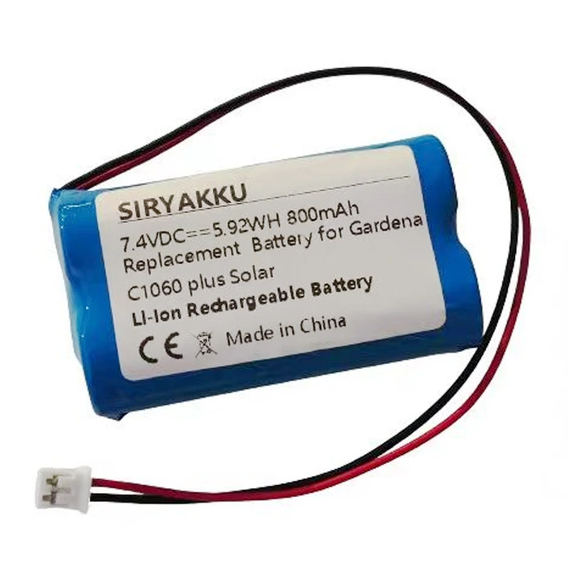7,4 V Výmena lítium-iónovej batérie 800 mAh pre Gardena C1060 Plus Solar 01866-00.600.02 Záhradné náradie