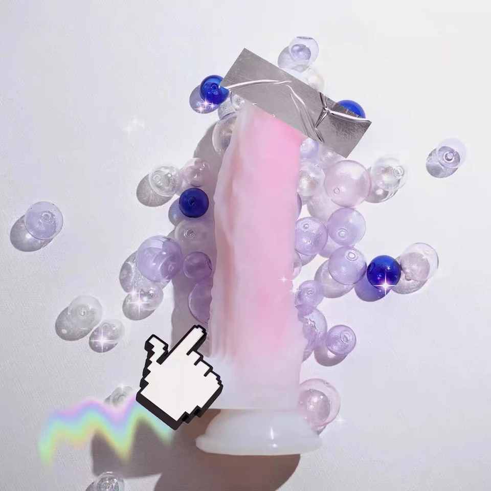 7,48 palca realistické svetelné mäkké dildo s výkonnou prísavkou šálky pocitu dvojvrstvového silikónového dildá pre ženy pre dospelých