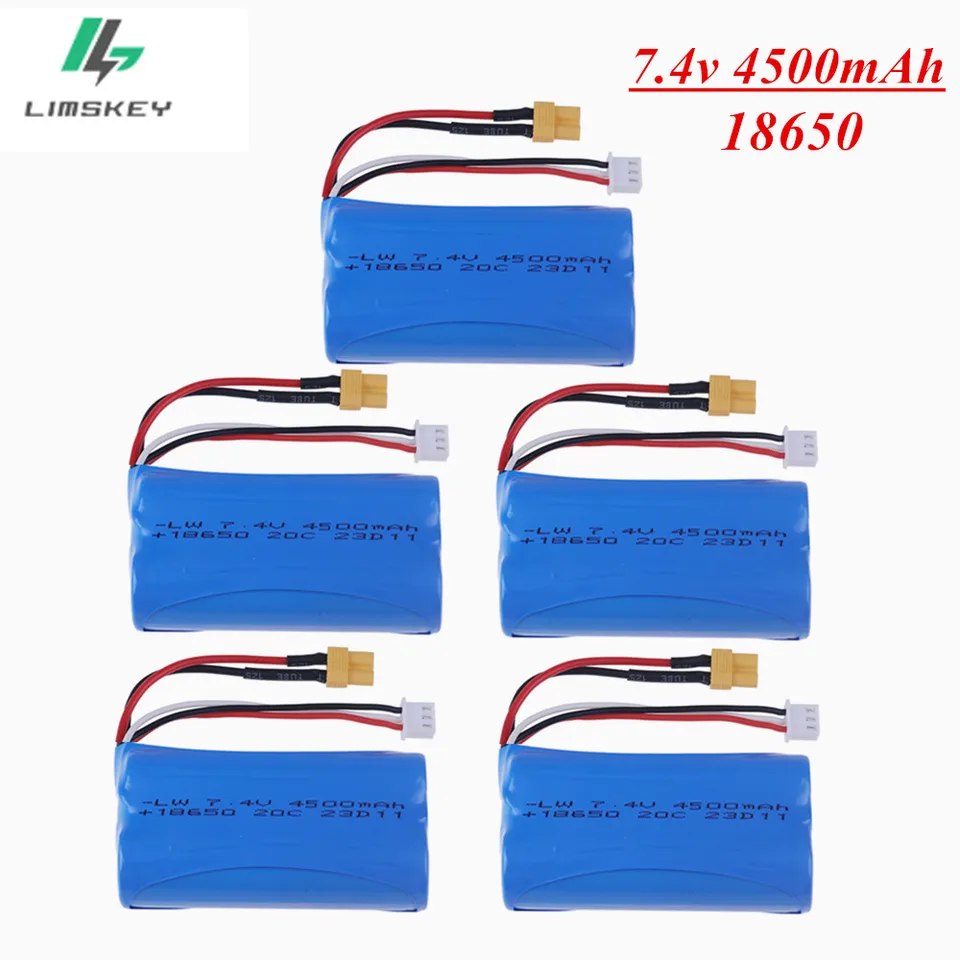 7,4V 4500 mAh lipo batéria XT30 zástrčka pre HUINA 580 1580 1583 RC HOLY ACTION 7,4 V 2S batéria pre 1580-005 HUINA 580550 583 582