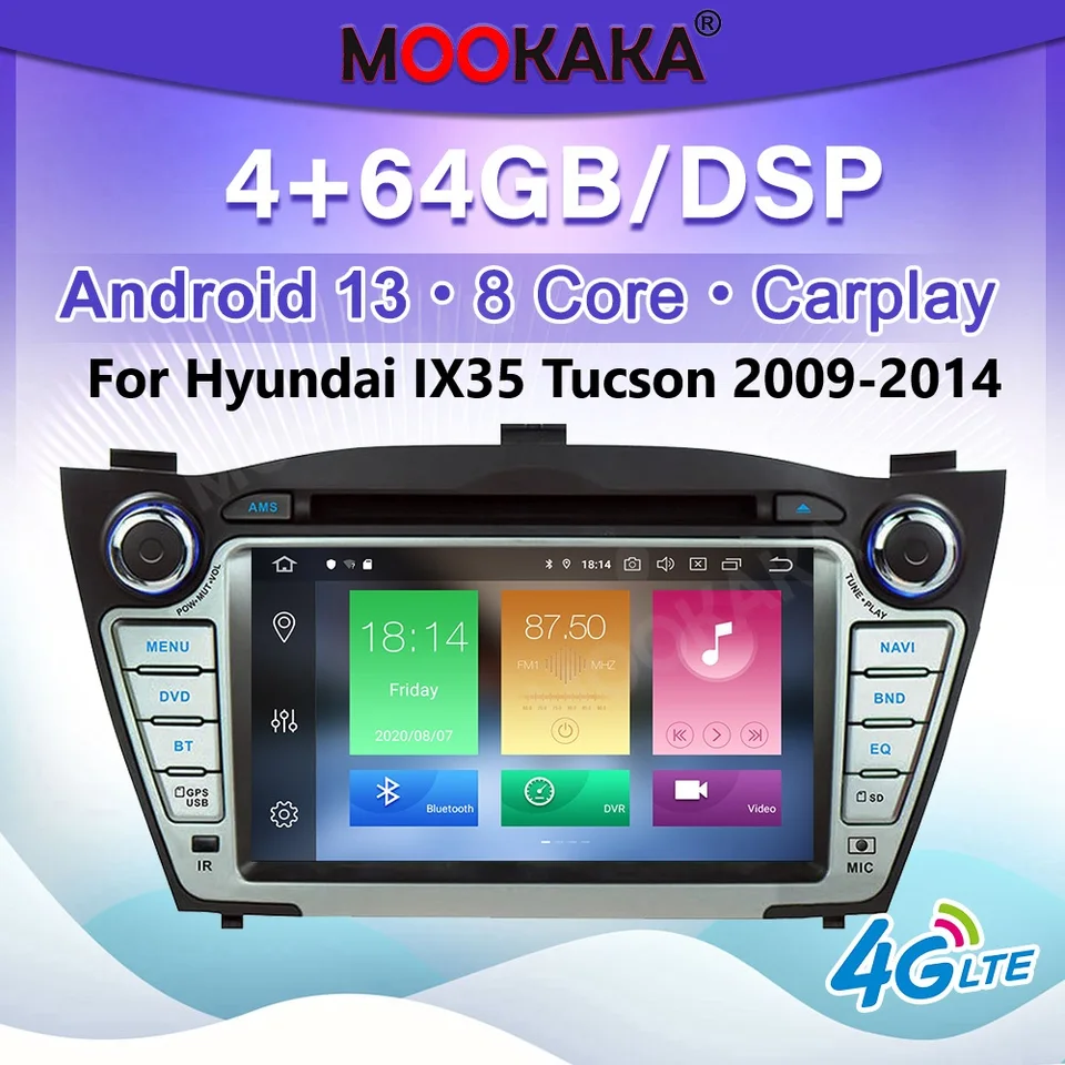 7 '' Car Auto pre Hyundai IX35 Tucson 2009-2014 Wireless CarPlay Android Auto Multimedia Player GPS navigačnú jednotku Stereo