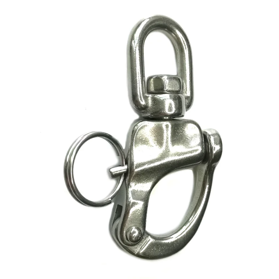 7 cm 316 z nehrdzavejúcej ocele otočné eye eye Snap Shackle Marine Grade for Yacht Marine Boat plachetnica plachetnice potápanie potápanie rýchleho uvoľnenia