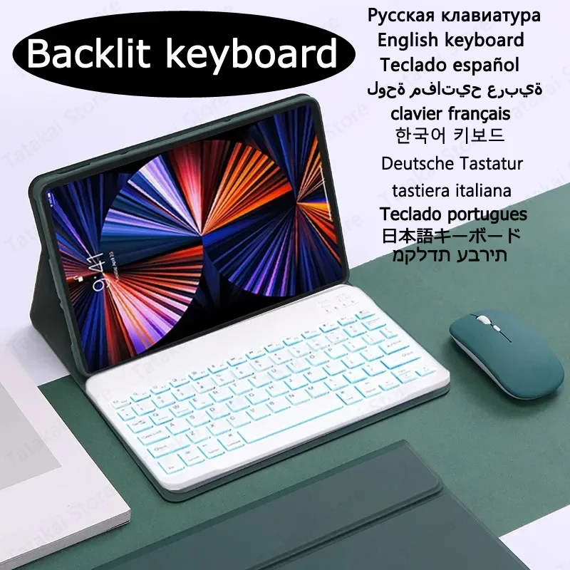 7-farebná podsvietená klávesnica pre puzdro Xiaomi Poco Pad 12,1 palca Tablet Keyboard Funda pre Redmi Pad Pro 2024 Case Folio Stand