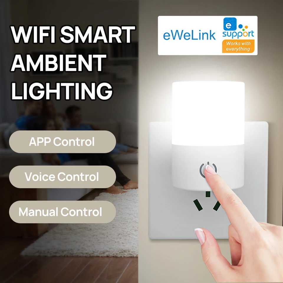 7 farebné wifi nočné svetlo Eu/CN zástrčka v súmraku na úsvit Sensor Wall Nights Lamp Square pre spálne schody schody chodby 110V 220V