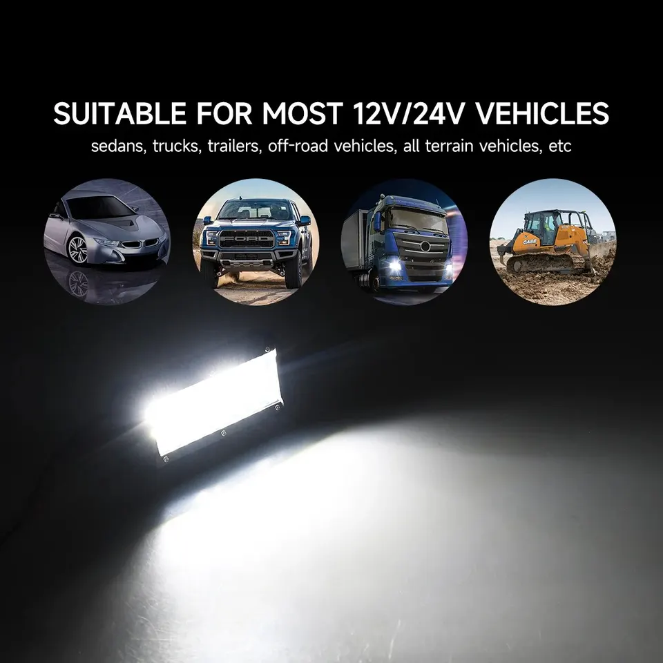 7 palcov 10W Combo Off Road LED LED Svetelné tyče Spot povodňový lúč pre prácu v jazde v teréne Tractor Tractor 4x4 SUV ATV 12V 24V