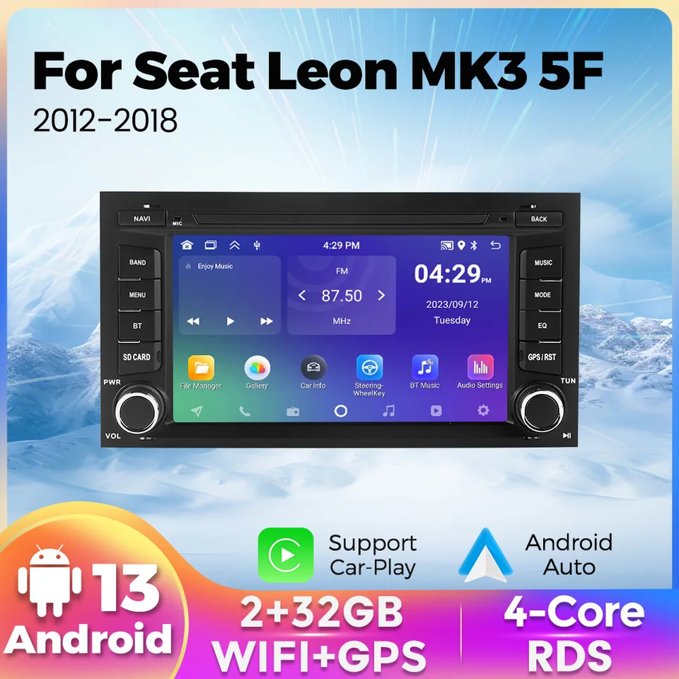 7 palcov pre sedadlo Leon MK3 5F 2012 - 2018 Android Car Play Autoradio Intelligent Systems Radio Stereo RDS Automatické obrazovky Video Player