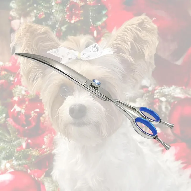 7 -palcové profesionálne psie scenéza Nožnice ľavá ruka zakrivená čepeľ Pet Hair Grooming Shears