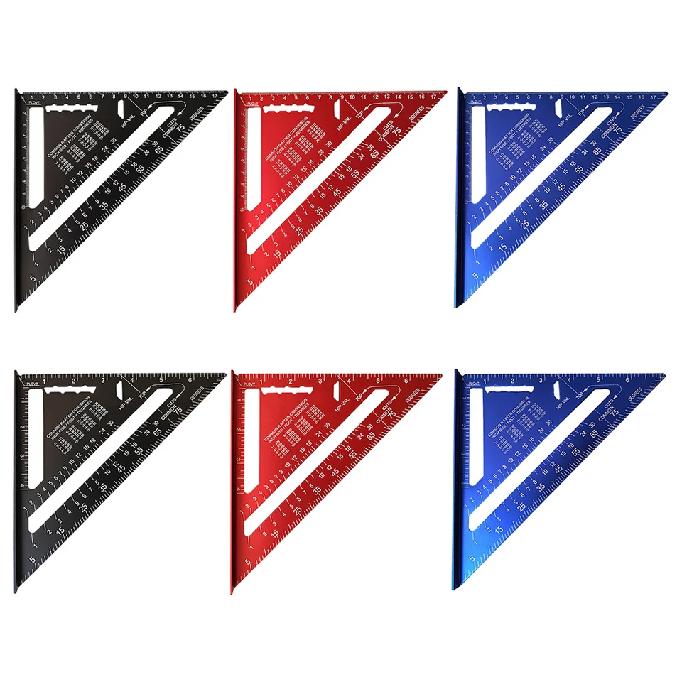 7 -palcový trojuholníkový pravítko hliníkovej zliatiny Speed ​​Speed ​​Ungle uhlového uhlového uhlového uhlového uhla vysokej presnosti merania štvorcového pravítka Wood Working Tools