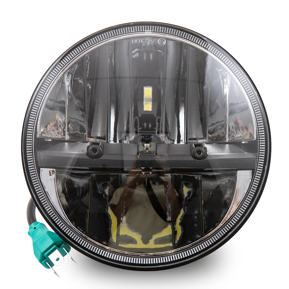 7 -palcový čierny LED okrúhly svetlomet vysoký nízky lúč lampa halo pre Jeep Wrangler JK tj LJ Motocykel mimo cestných vozidiel pre Harley