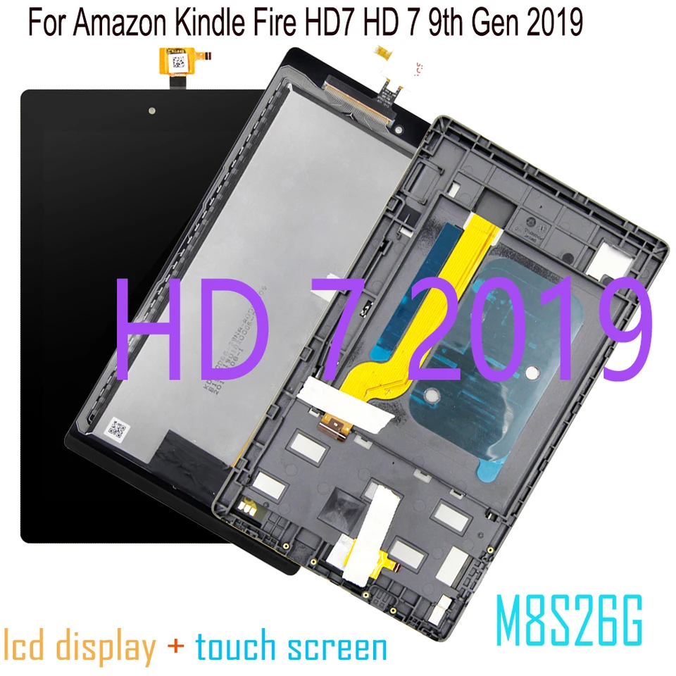 7 '' pre Amazon Kindle Fire HD7 HD 7 9. Gen 2019 HD7 2019 HD 7 2019 LCD M8S26G LCD DISPLEY DISPLOT DIGITIZER DIGITÁRE Zostava zostavy