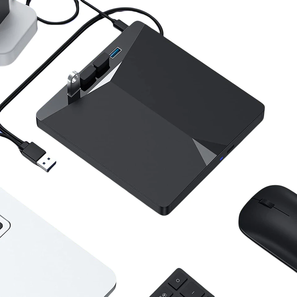 7-v-1 USB 3.0 Typec External DVD RW CD Writer CD vysokorýchlostná zástrčka pre Windows 11/10/8/7/Linux/Mac OS