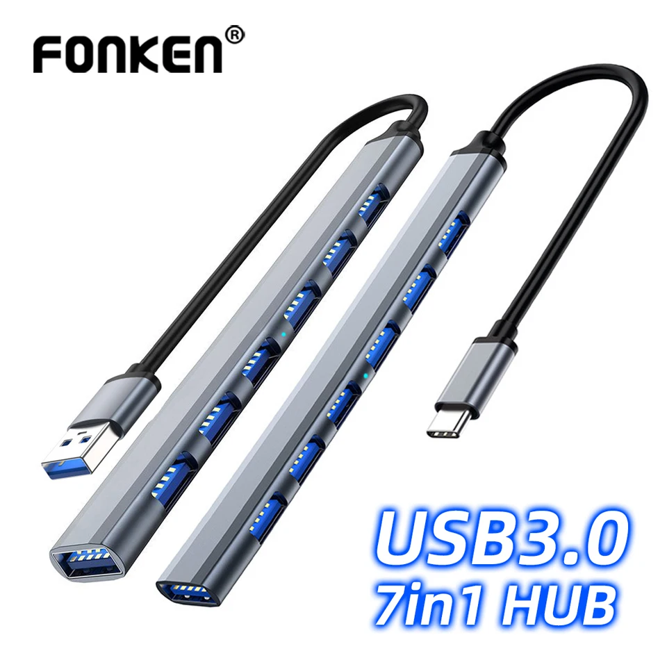 7 v 1 USB C HUB 3.0 Typ C 4/7 Port Multi Splitter Adapter OTG USB Power Adapter pre MacBook Pro 13 15 Air Mi Pro PC NAPOHOP