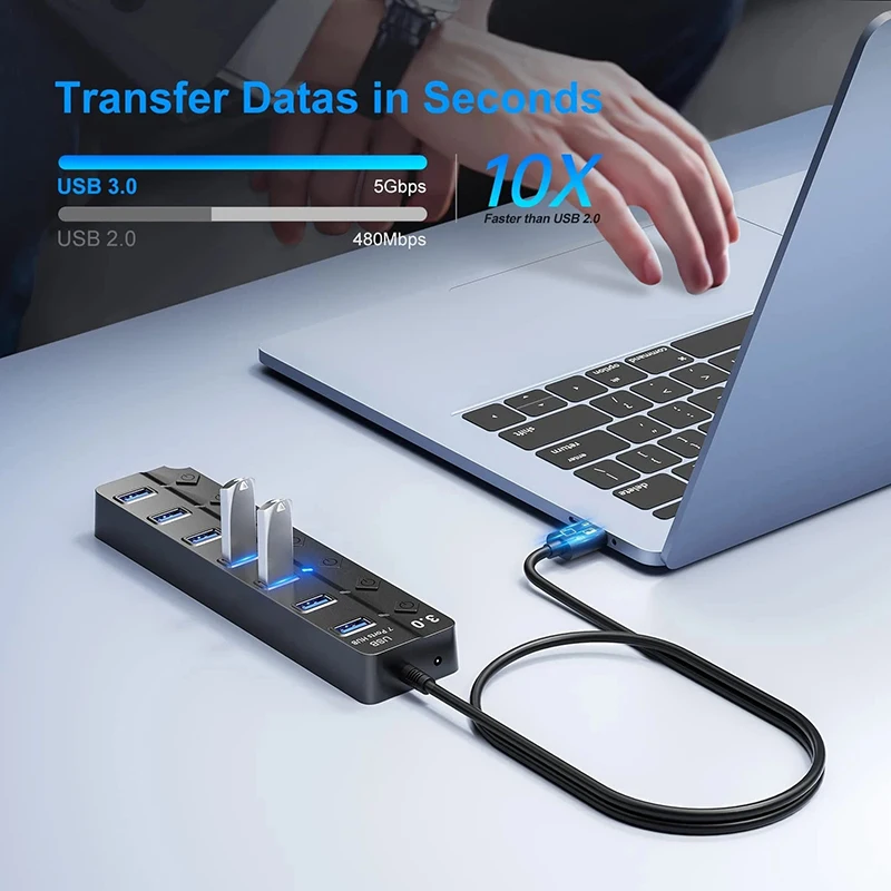 7 v 1 USB C HUB 3.0 Typ C 7 Port Multi Splitter Adapter OTG USB Power Adapter pre MacBook Pro 13 Air Mi Pro PC NAPOHOP