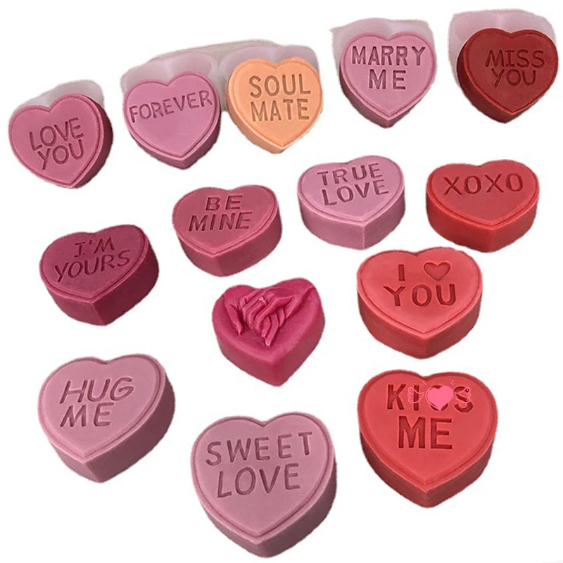 7 štýlov 3D písmeno Silikónová sviečka v tvare srdca DIY Love Soap Aromaterapia Sadrová živica Folma na Valentína Darčekové umenie