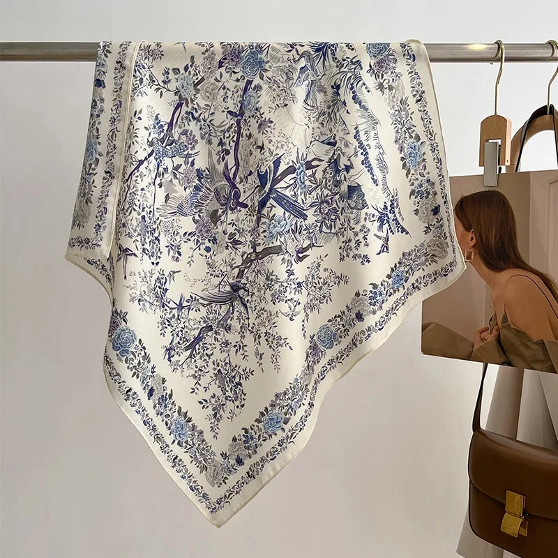 70 cm bavlnená kvetinová tlač Bandanas Square Scarf Dámske dievčatá Čelenky Čele