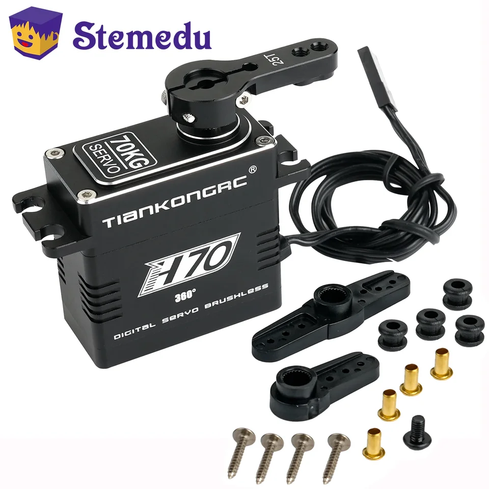 70 kg HV Brushless Digital Servo Metal Gear 180/270/360 Vodotesné plné hliníkové puzdro pre Crawler RC Cars pod vodou robota