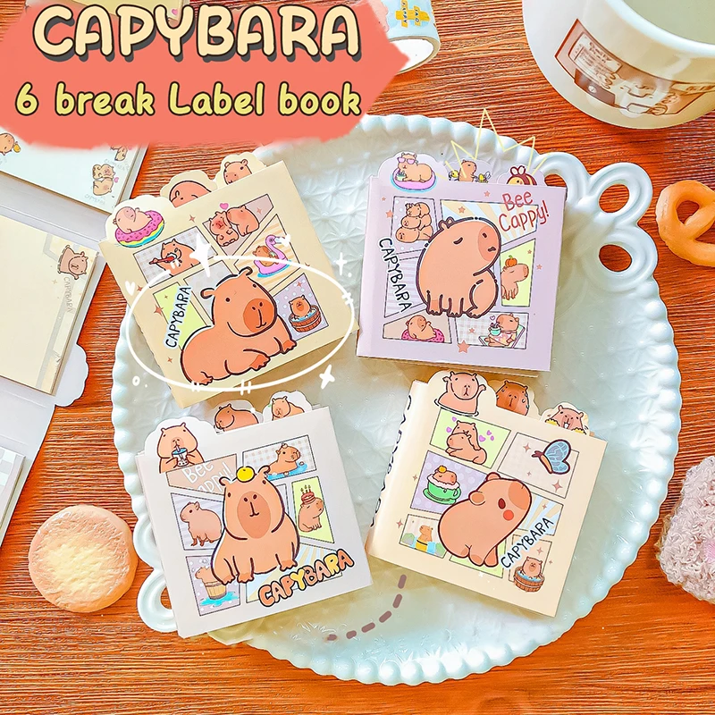 70 listov karikatúra roztomilý Capybara Mini Prenosný zápisník Šesťdesiatnásobný kreatívny denný notový papier papier Kawaii kancelárske potreby