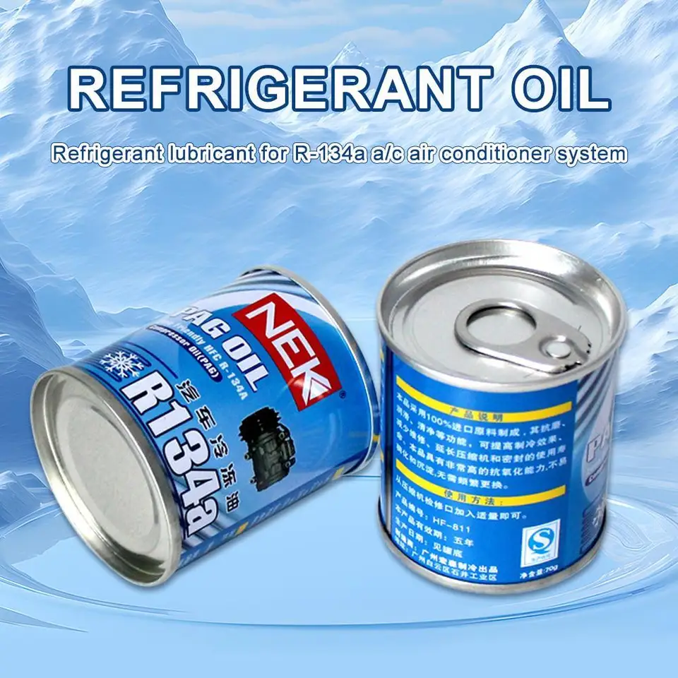 70 ml Auto R134A Chladiaci olej Oil Automobilový automobil Ac/C AC Air Conditation System Chladivo pre príslušenstvo autobusu automobilov