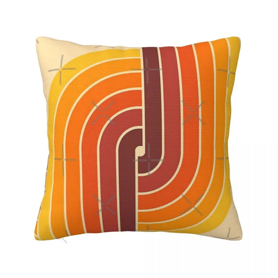 70. roky retro vintage štýl Geometrický vzor 2 Puzdrá vankúšov vankúšov kryt vankúši