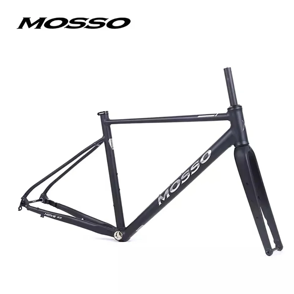700 ° C Mosso 703GVL Gravel Road Bicycle Rámcový rámec hliníkovej zliatiny Disk brzdový rám s uhlíkovou vidlice cez nápravu 12x142 mm bicykel
