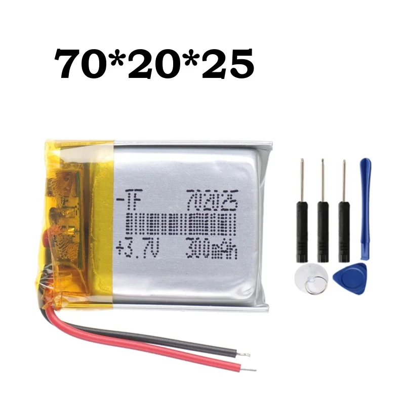 702025 Nabíjateľná batéria Li-Polymer pre MP3 MP4 MP5 Bluetooth reproduktor Video Video bezdrôtové li-iónové bunky myši 3,7 V 300 mAh