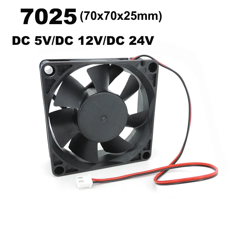 7025 70 mm 70*70*25 mm DC 5V 12V 24V Ruckve Lose Mini Cooling ventilátor Comptuter CPU chladiaci ventilátor Laptop Cooling Fan 2pin
