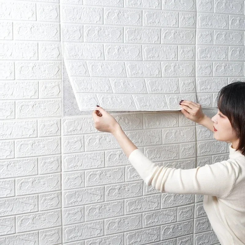 70cmx100cm DIY Self-spenézne penové dlaždice Čalúnená kuchynská izba domáca stena dekorácia DEVEROPOROVANÁ 3D STENA STAPPE TAPELATY ROLL