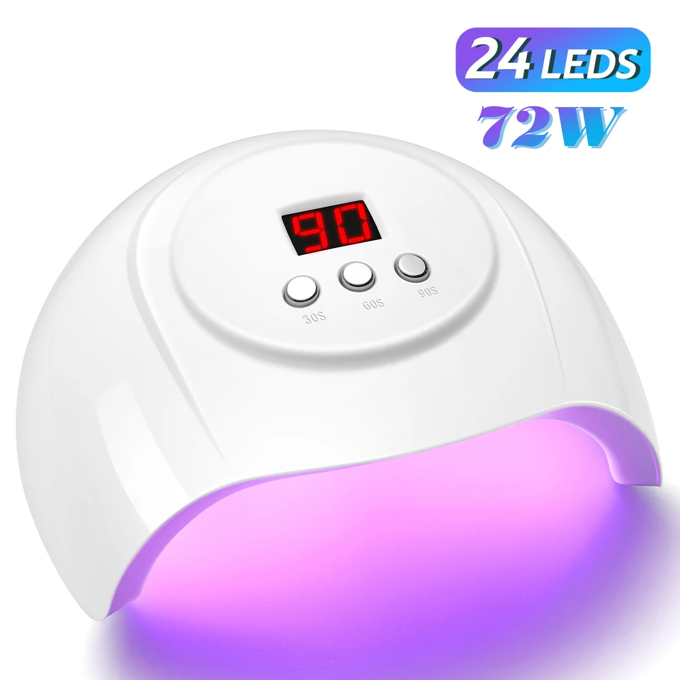 72 W UV LED LED lampa 24 LED diód LEDS Sušer s infračerveným senzorom Rýchlo sušená manikúra Lampa na vytvrdzovanie náradia na nechty na nechty na nechty