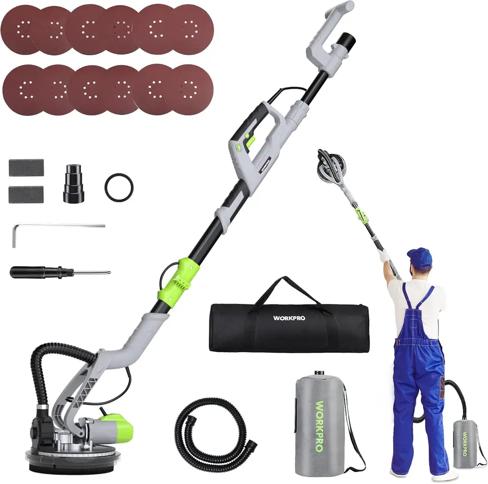 720 W elektrický brúsny brúsok s 12ks brúsnymi diskami 7 s premenlivou rýchlosťou 1100-1850 otáčka na stenu s brúsnym brúskom s predĺženým svetlom LED rukoväťou