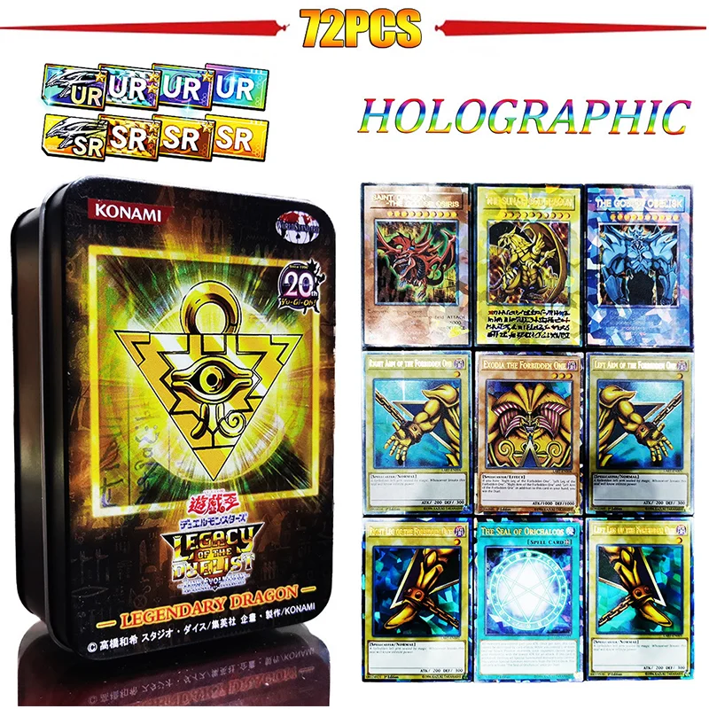 72ks Yugioh s cínovou skrinkou Yu Gi Oh Holographic English Cards Pro White Dragon Duel Collection Card Card Detské darček