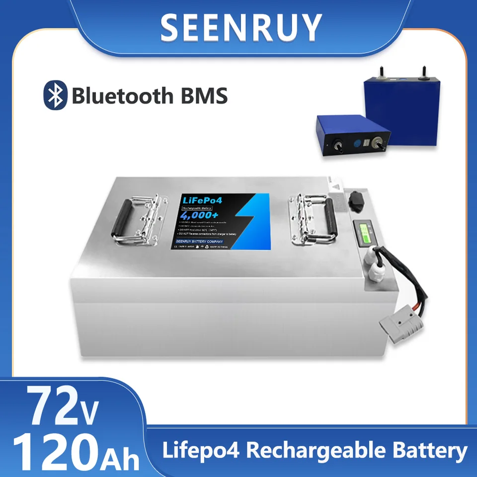 72V 120AH LIFEPO4 Postavený v 340A BMS litiumfosforečnanom batérii Perfektné pre 23 kW motocykel golfového košíka s 10A nabíjačkou 10A