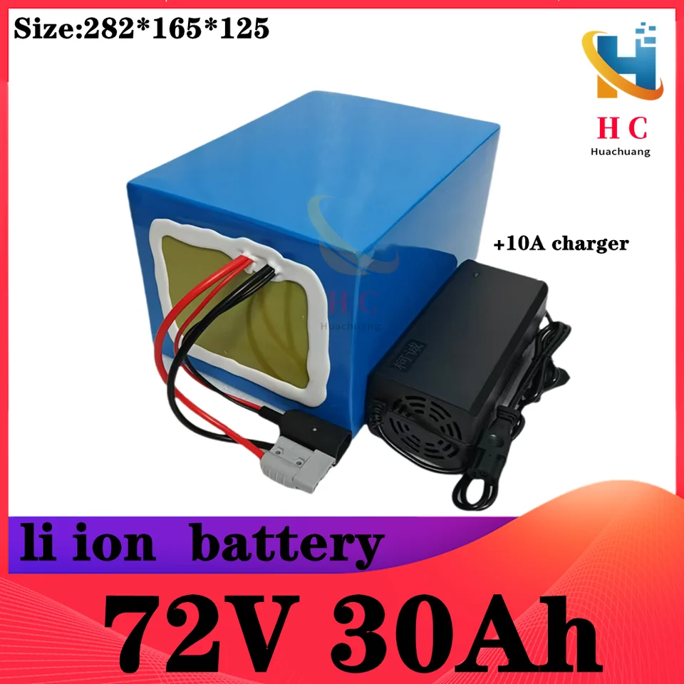 72V 30AH lítium -iónovej batérie li iónov BMS pre bicykel 3500W 3500W Motorové vozidlo Tricycle Secootters Go Cart Skateboad +10A nabíjačka
