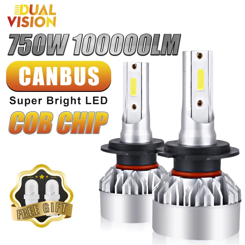 750W 100000lm H4 H4 H7 LED CAR CANBUS CANBUS 4300K ​​5000K 6000K 8000K Svetlá auta HB3 HB4 9005 9006 H9 H11 9012 HIR2 HIR2 FOG LAMP Žiarovka