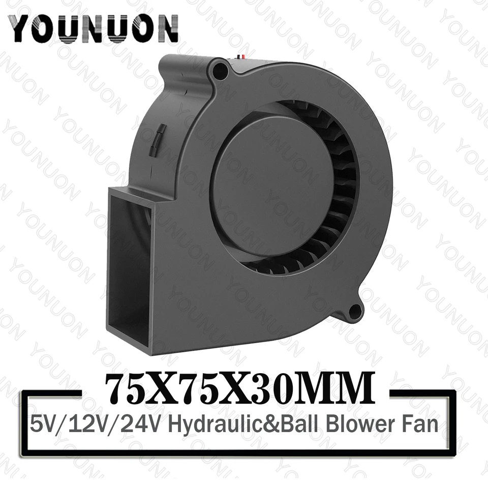7530 70 mm 5V/12V/24 V USB/2PIN BBQ ventilátor pre piknikový kemping Air Blower ventilátor Centrifugal Radial 75x75x30mm