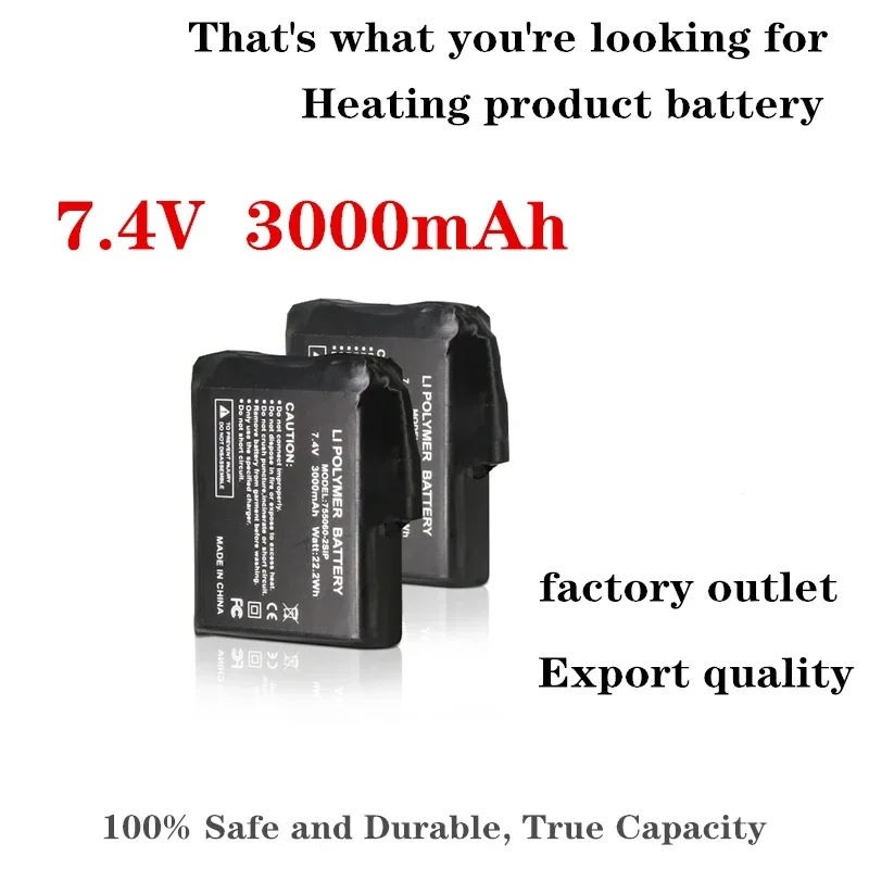 755060-2s 7,4 V 3000 mAh vysoko výkonné vykurovacie rukavice Zahrievacie rukavice Zahrievanie rukavíc Vykurovacie šatky ponožky