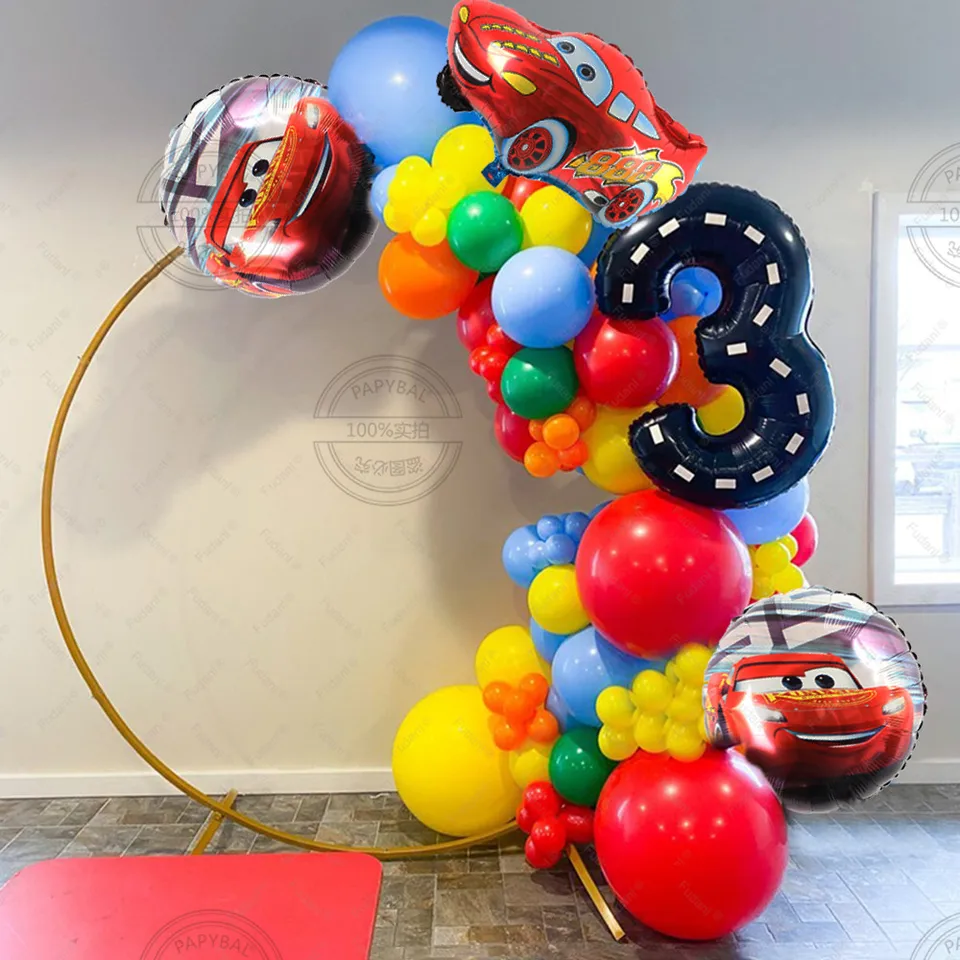 75ks Cars Series Lightning McQueen Téma fólie Balóny sada detských narodeninových oslavy dekorácie Boy hračky pozadie výzdoba