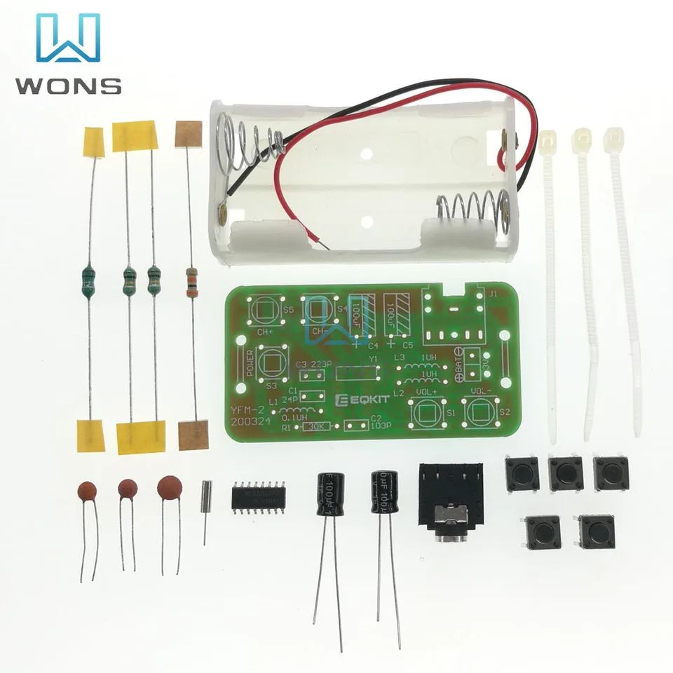 76-108MHz FM bezdrôtový prijímač Modul DC 3V Circuit 14 Frekvenčný stereofónny prenosový modul Časť DIY vysielačová doska Radio Kit