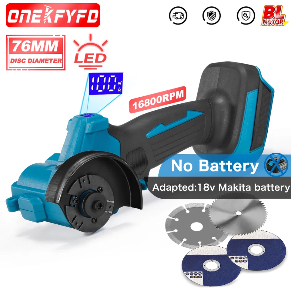 76 mm Mini mlynček kruhový píla bez kefky bezdrôtový drevený dlaždicový rezací stroj so 4 pílami píly pre batériu Makita 18V
