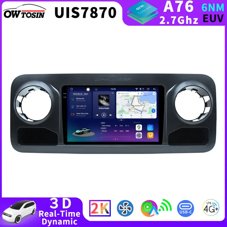 7870 Android 13 12g+256g Car Auto Radio Video Stereo GPS pre Mercedes-Benz Sprinter W907 W910 2018-2024 CarPlay 3D Dynamic v reálnom čase