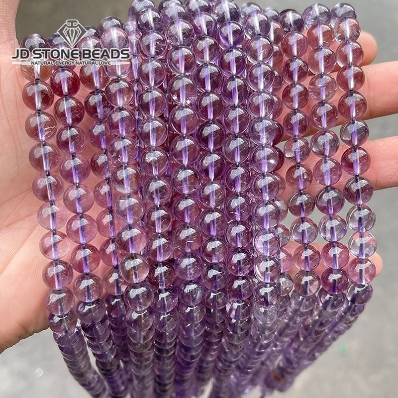 7A Kvalitná prírodná brazílska ľadová ametyst Purple číry krištáľový voľný korálky pre šperky, ktoré vytvárajú náramok Náramok DIY 15
